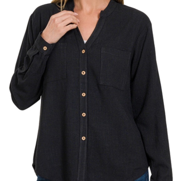 29 Linen Button Down Chic Top - Picture 6 of 6